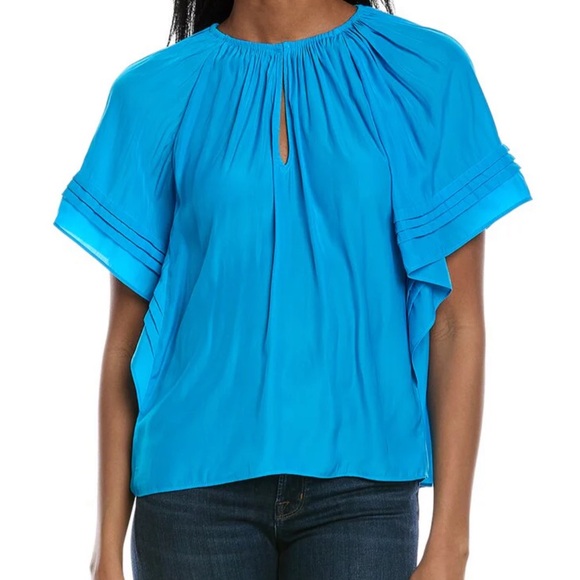 Ramy Brook Tops - Ramy Brook Kylo Flutter Sleeve Blue Top